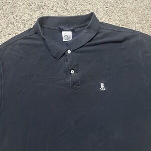 Psycho Bunny Polo Shirt Men's Size 2 XLT Black Pima Cotton Classic Short Sleeve
